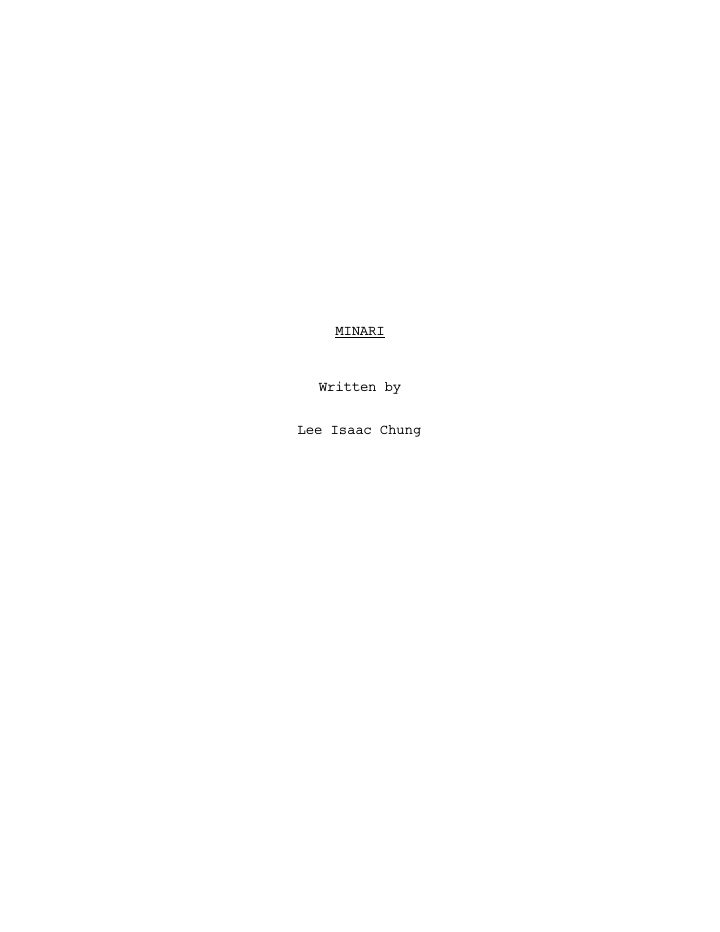 Minari screenplay first page