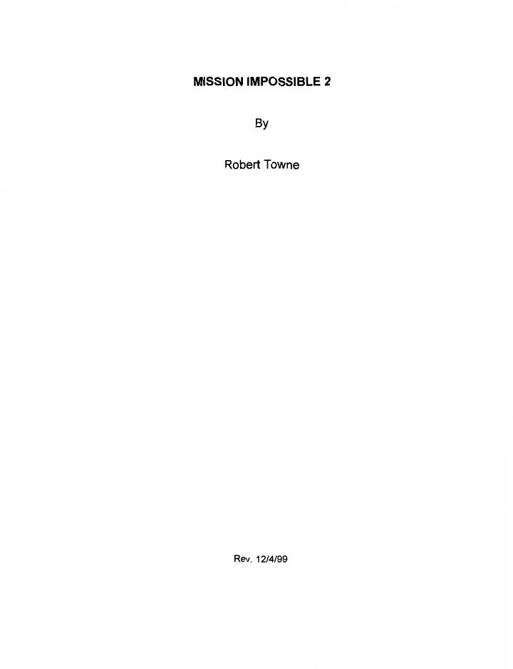 Mission: Impossible II screenplay first page