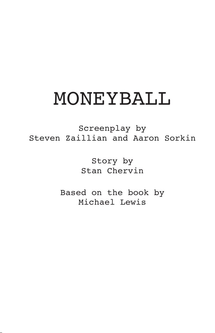 Moneyball screenplay first page