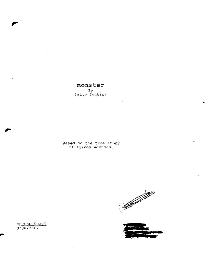 Monster screenplay first page