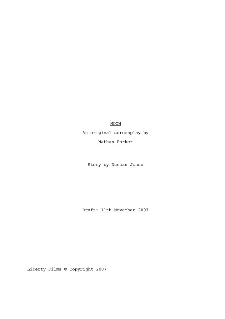 Moon screenplay first page
