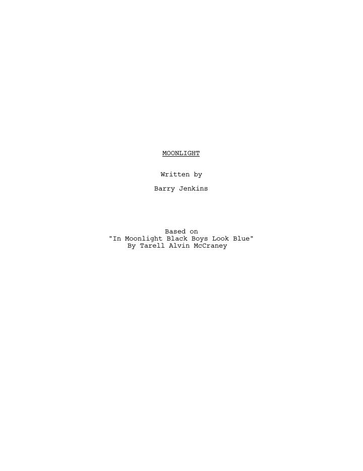 Moonlight (2016) screenplay PDF first page