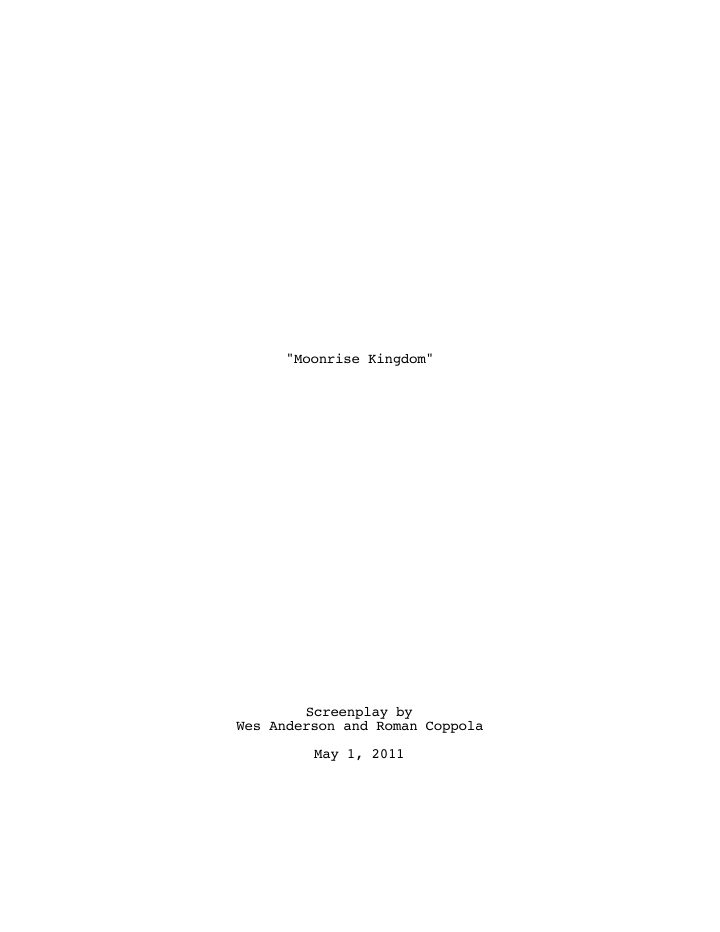 Moonrise Kingdom screenplay first page