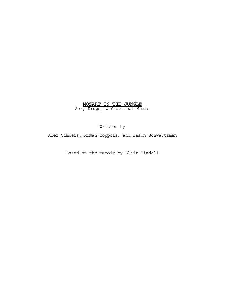Mozart in the Jungle: 101: Pilot screenplay first page