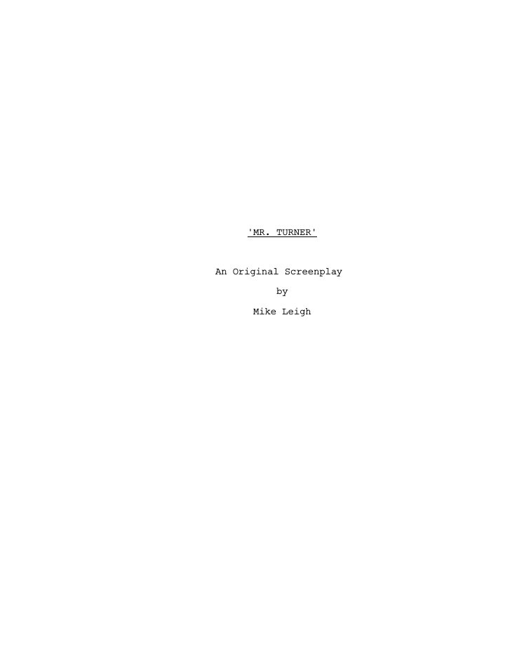 Mr. Turner screenplay first page