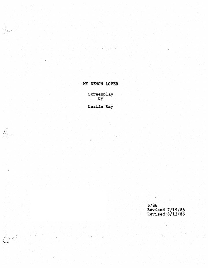My Demon Lover screenplay first page