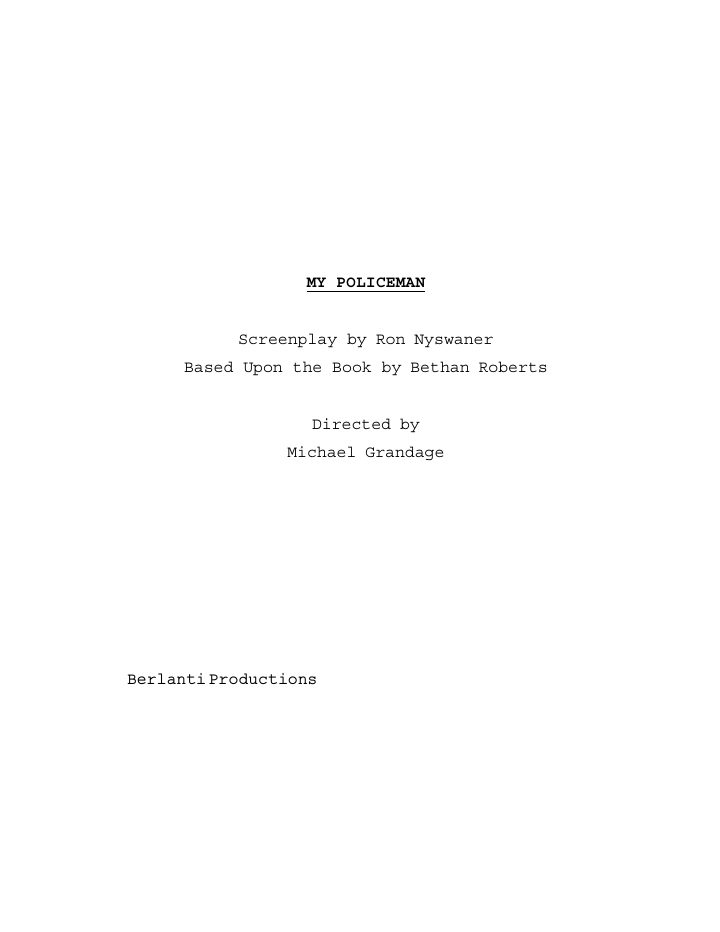 My Policeman screenplay first page