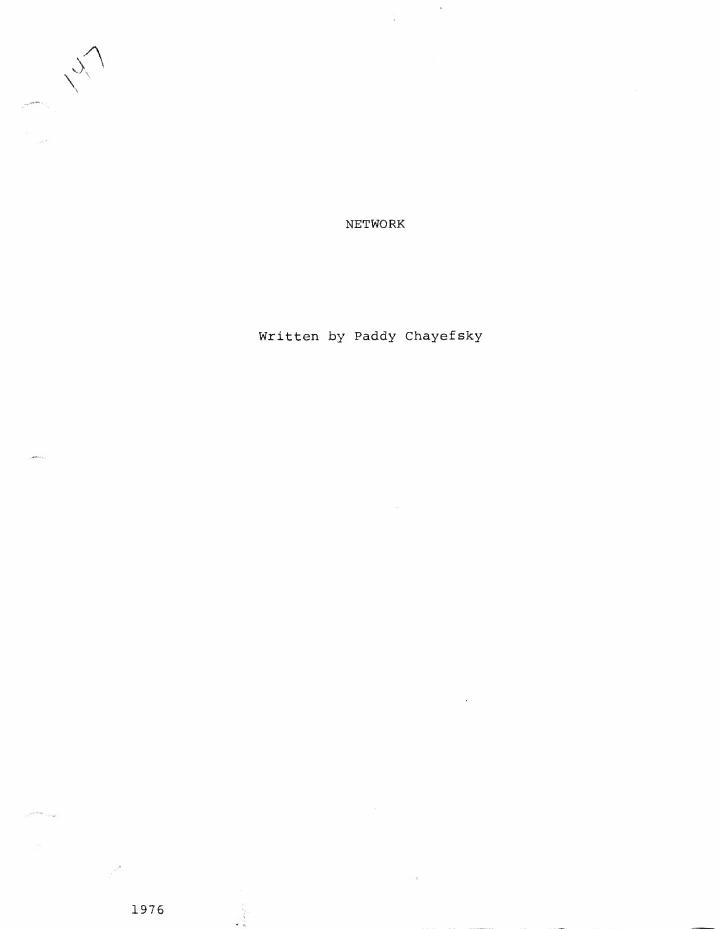 Network (1976) screenplay PDF first page