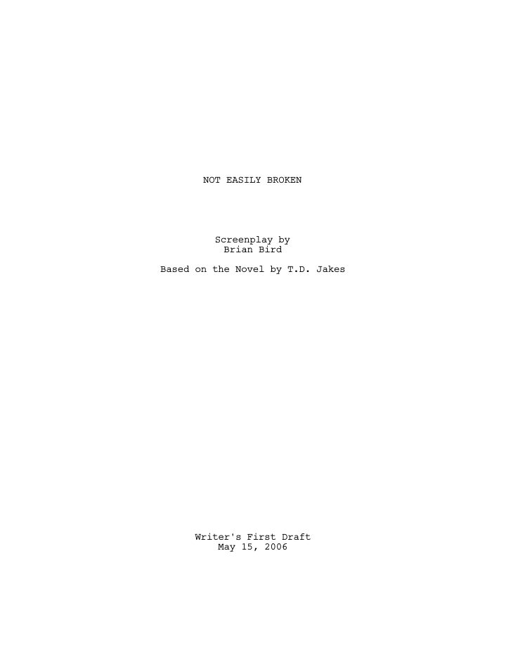 Not Easily Broken screenplay first page