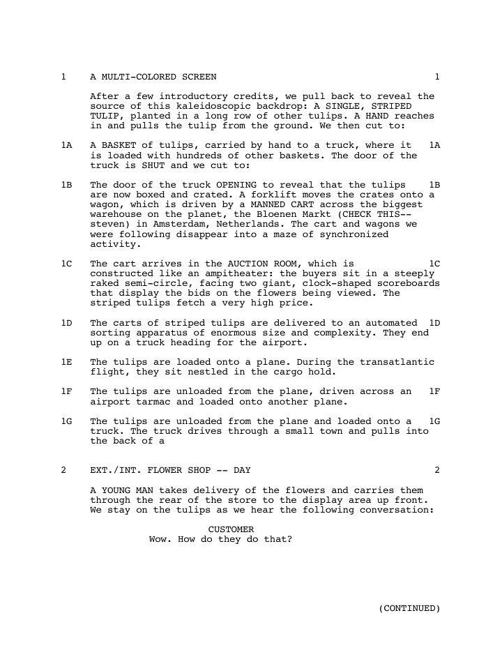 Ocean's Twelve screenplay first page