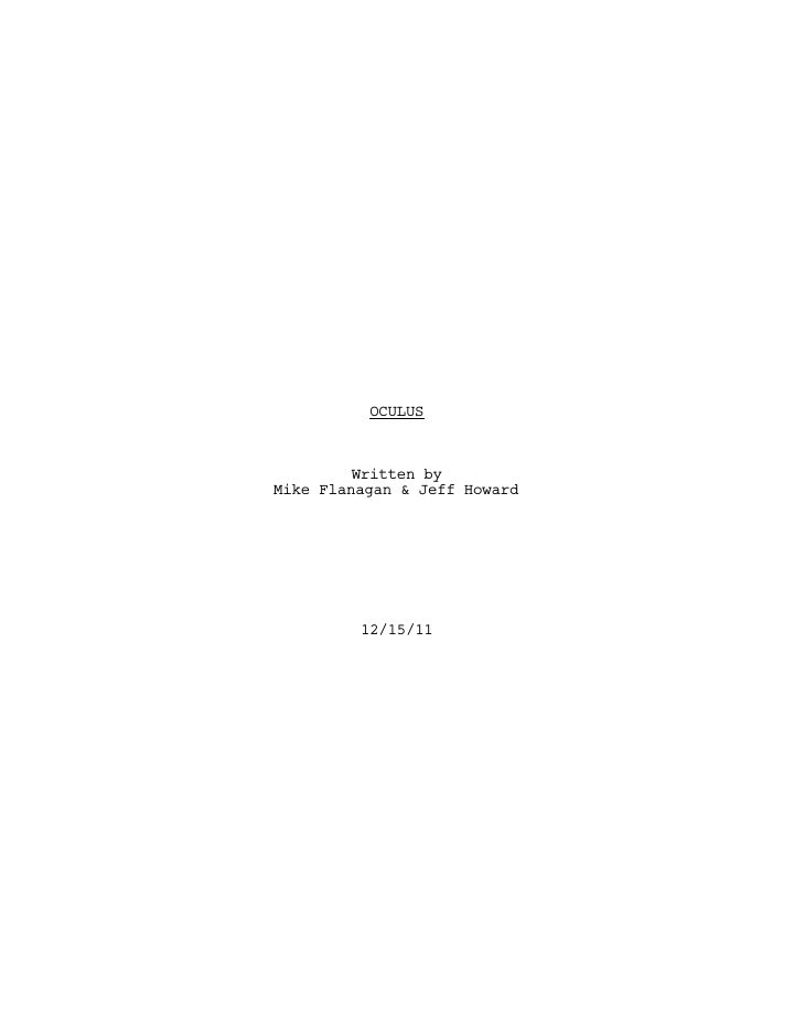 Oculus screenplay first page