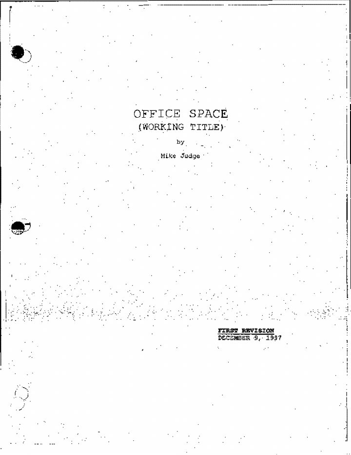 Office Space screenplay first page