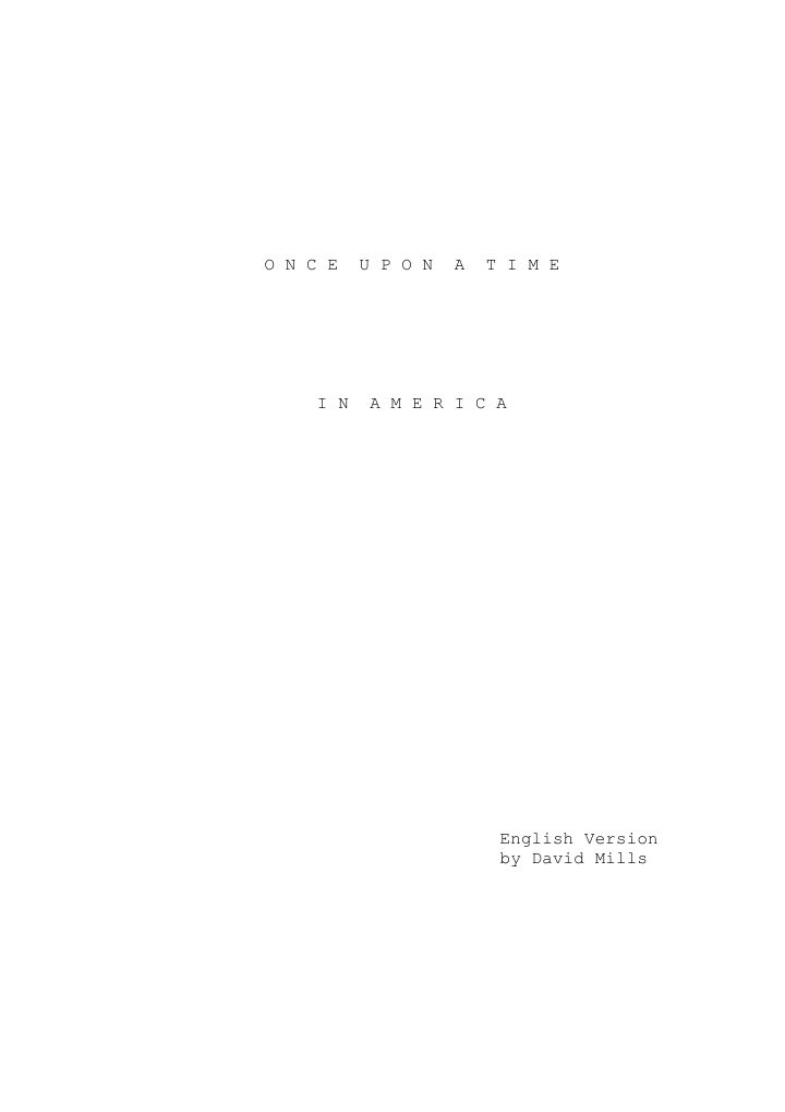 Once Upon a Time in America screenplay first page