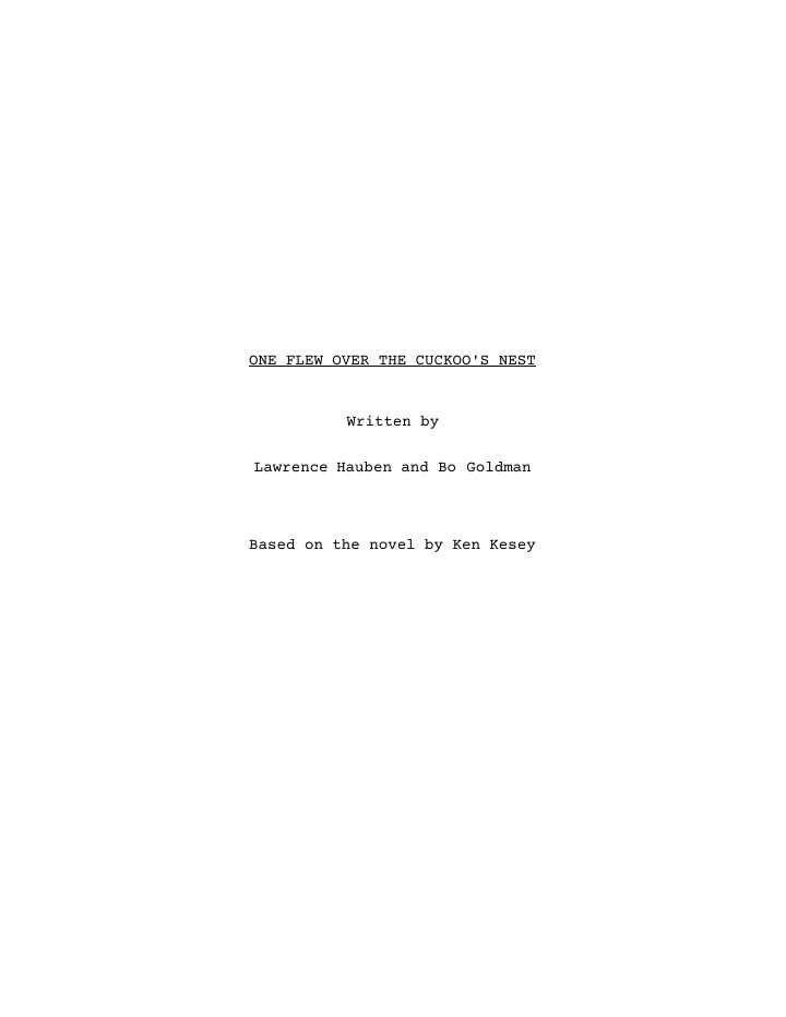 One Flew Over the Cuckoo's Nest screenplay first page