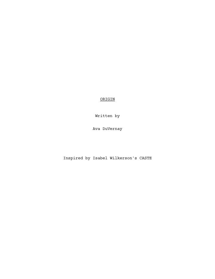 Origin screenplay first page