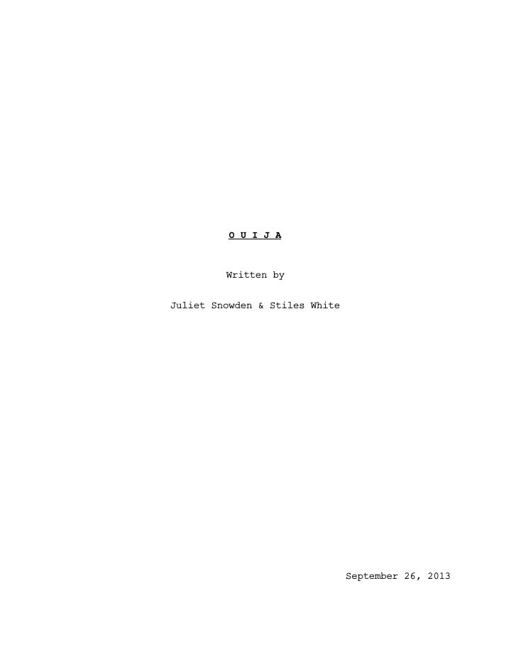 Ouija screenplay first page