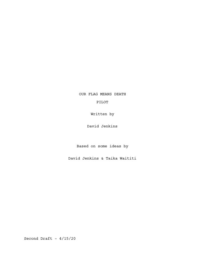 Our Flag Means Death: 101: Pilot screenplay first page