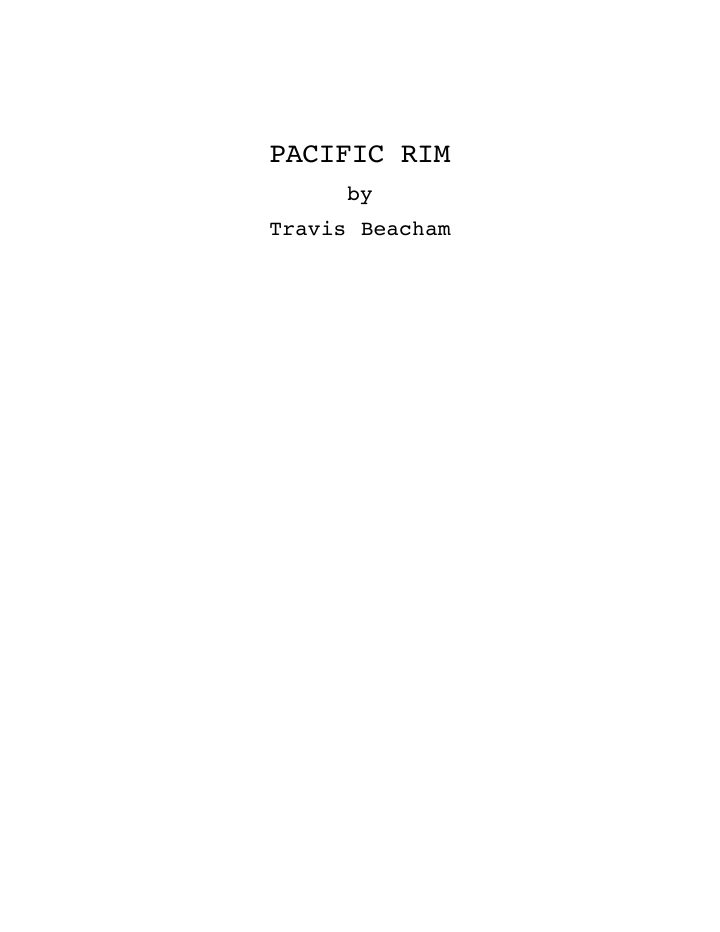 Pacific Rim screenplay first page