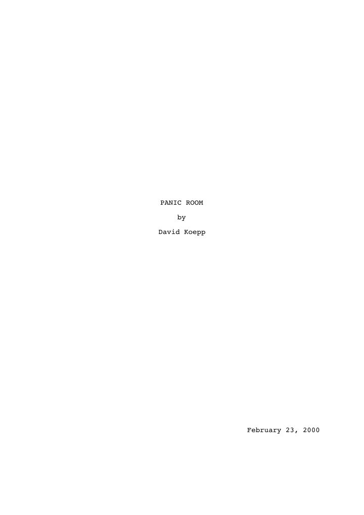 Panic Room screenplay first page