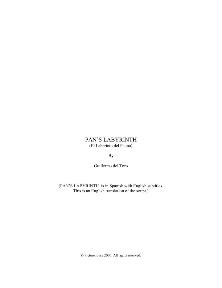 Pan's Labyrinth screenplay first page
