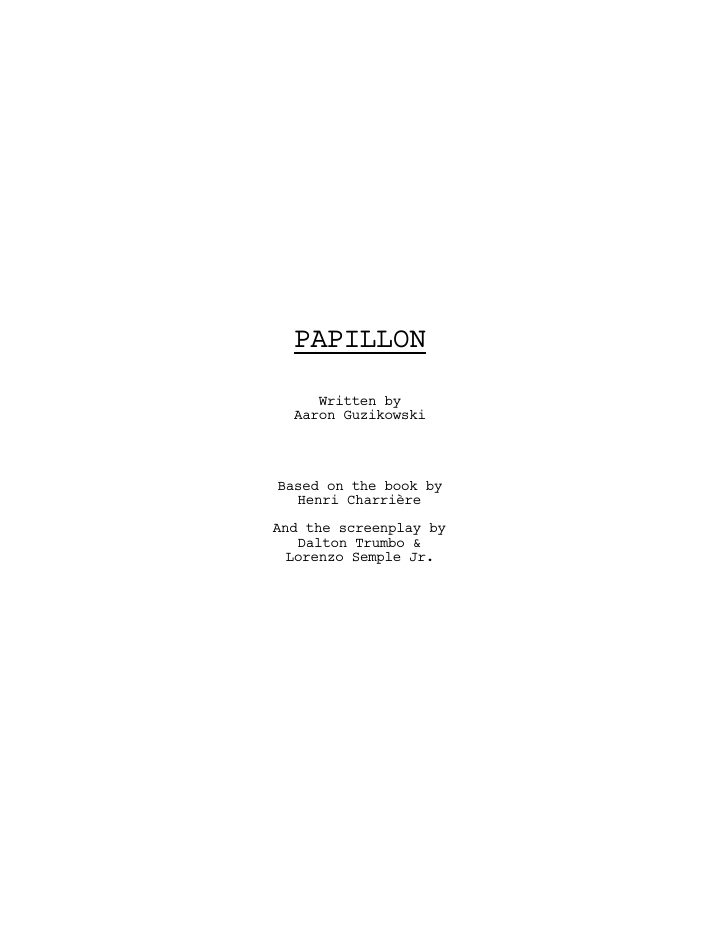 Papillon screenplay first page