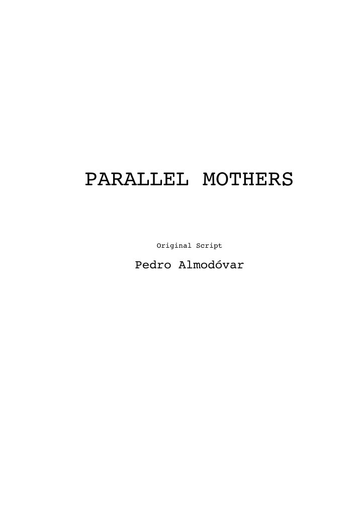 Parallel Mothers screenplay first page