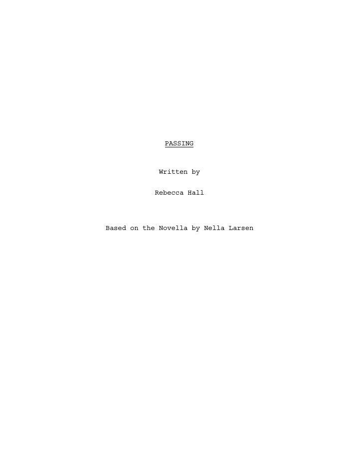 Passing screenplay first page