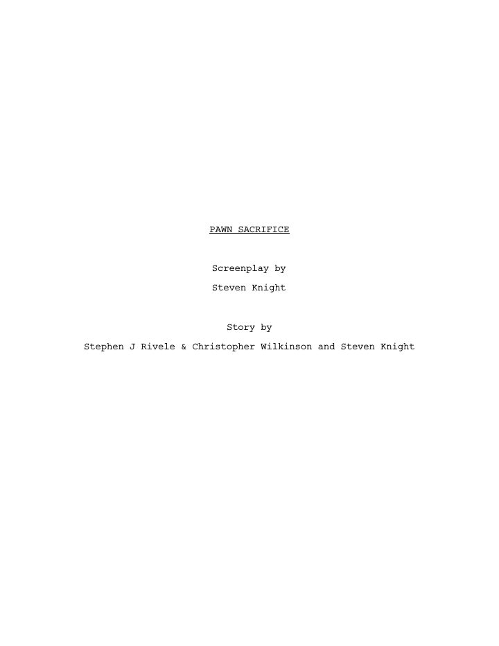 Pawn Sacrifice screenplay first page