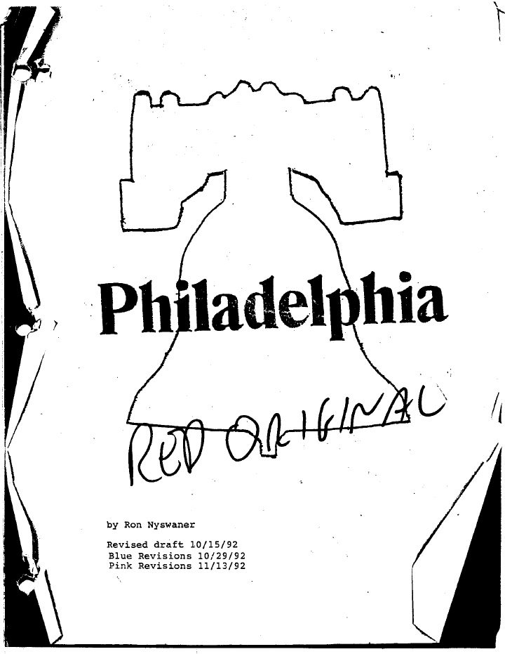 Philadelphia screenplay first page