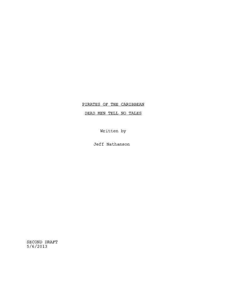 Pirates of the Caribbean: Dead Men Tell No Tales screenplay first page