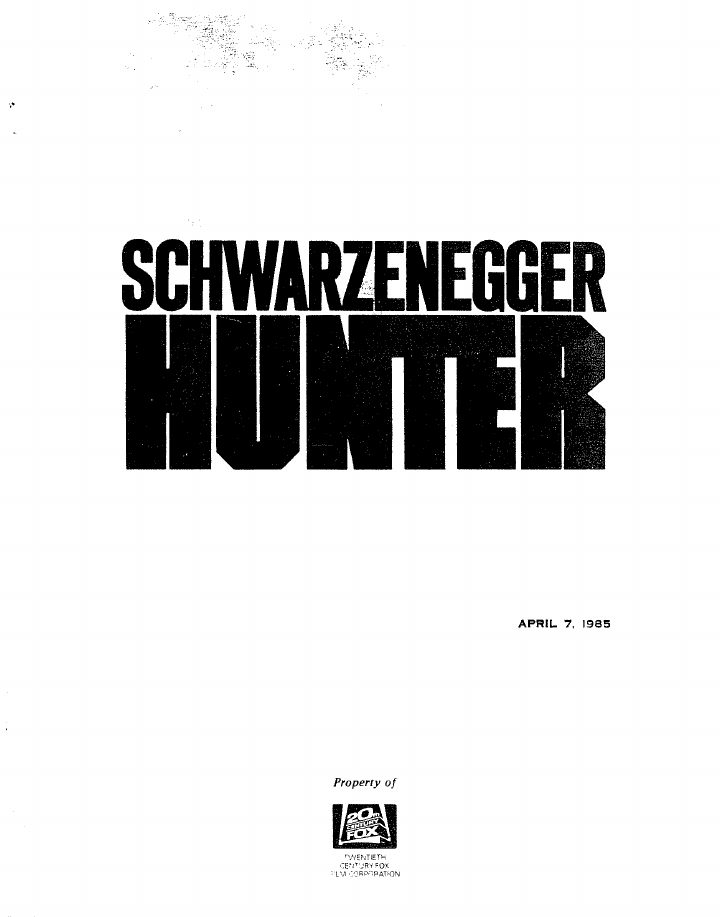 Predator screenplay first page