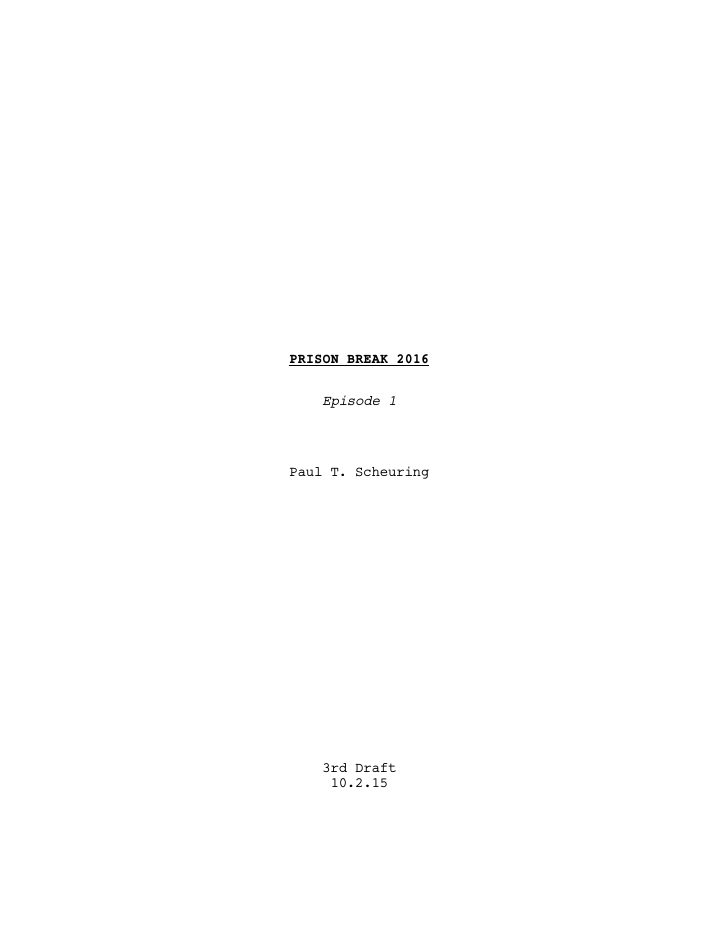 Prison Break: 501: Ogygia screenplay first page
