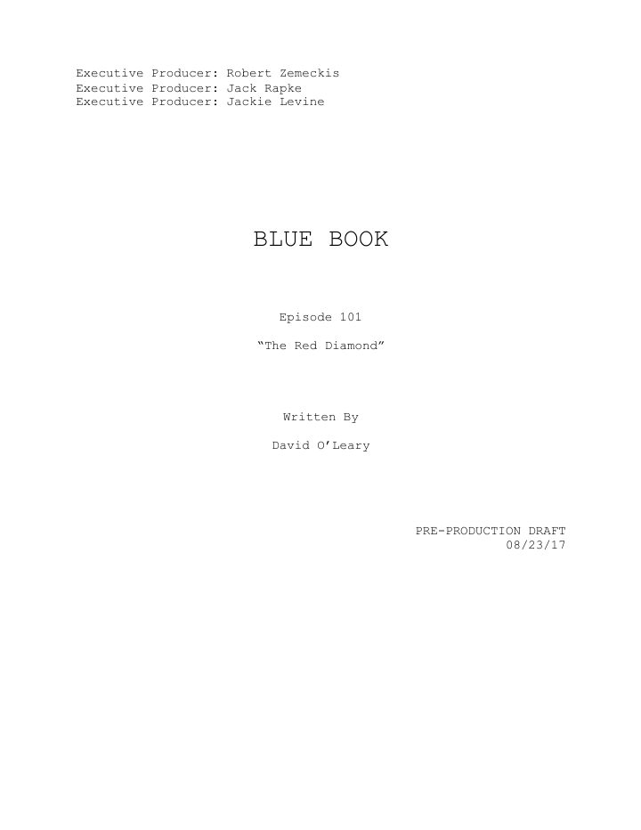 Project Blue Book: 101: The Fuller Dogfight screenplay first page