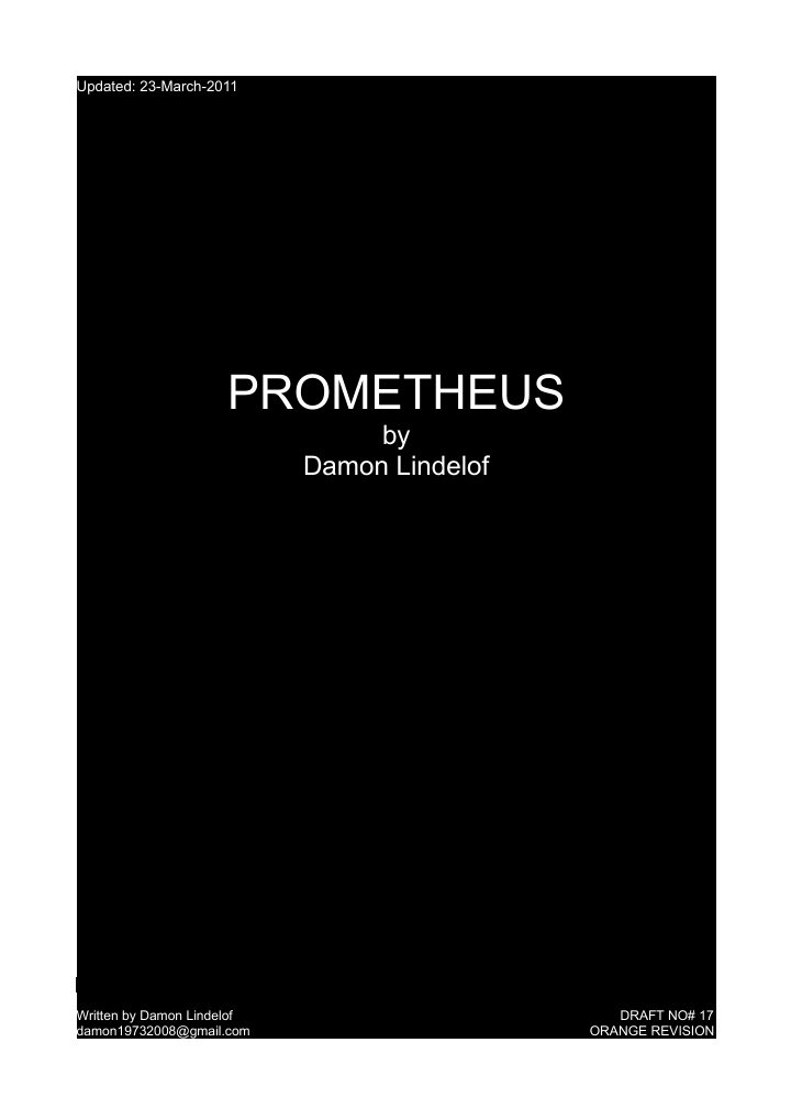 Prometheus screenplay first page