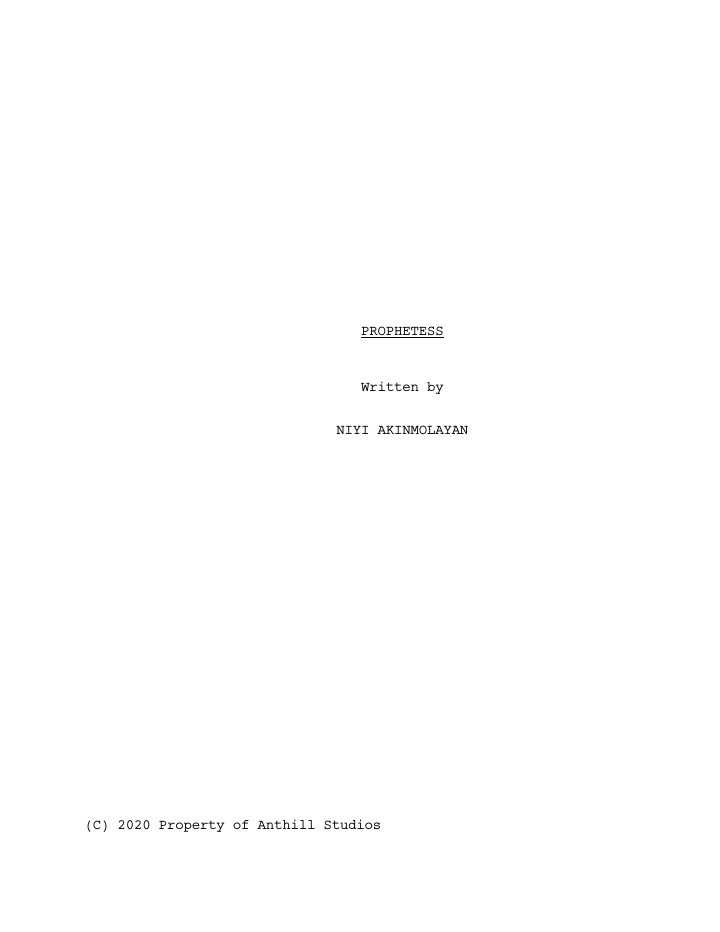 Prophetess screenplay first page