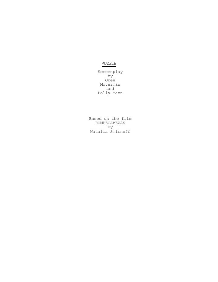 Puzzle screenplay first page