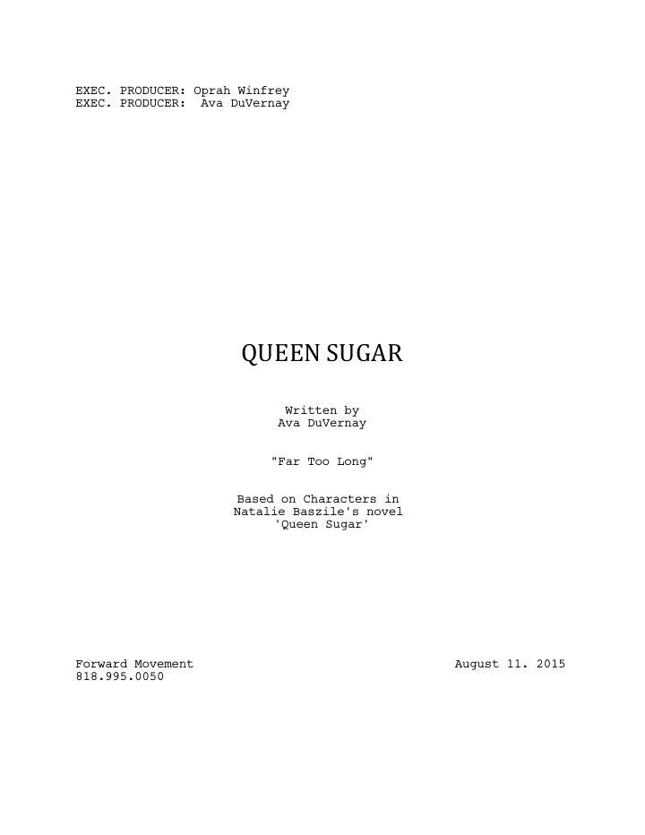 Queen Sugar: 101: First Things First screenplay first page
