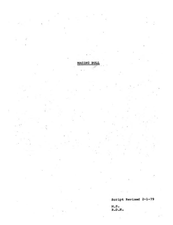 Raging Bull screenplay first page