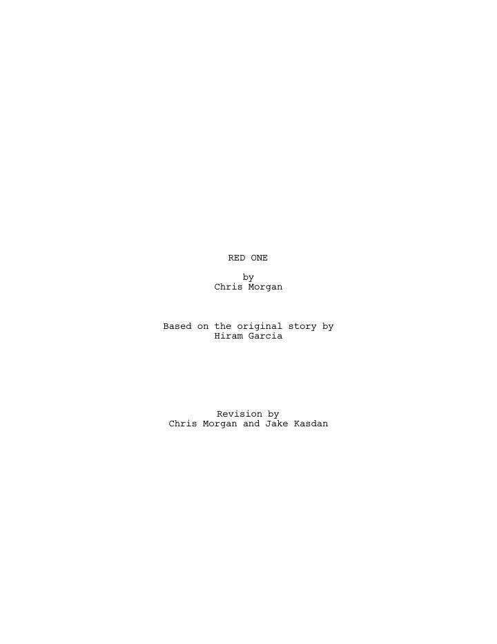 Red One screenplay first page