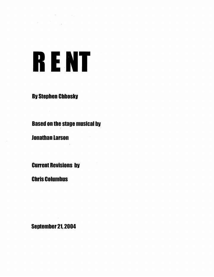 Rent screenplay first page