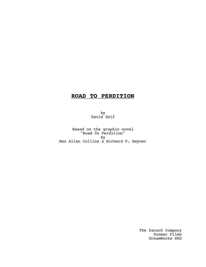 Road to Perdition screenplay first page