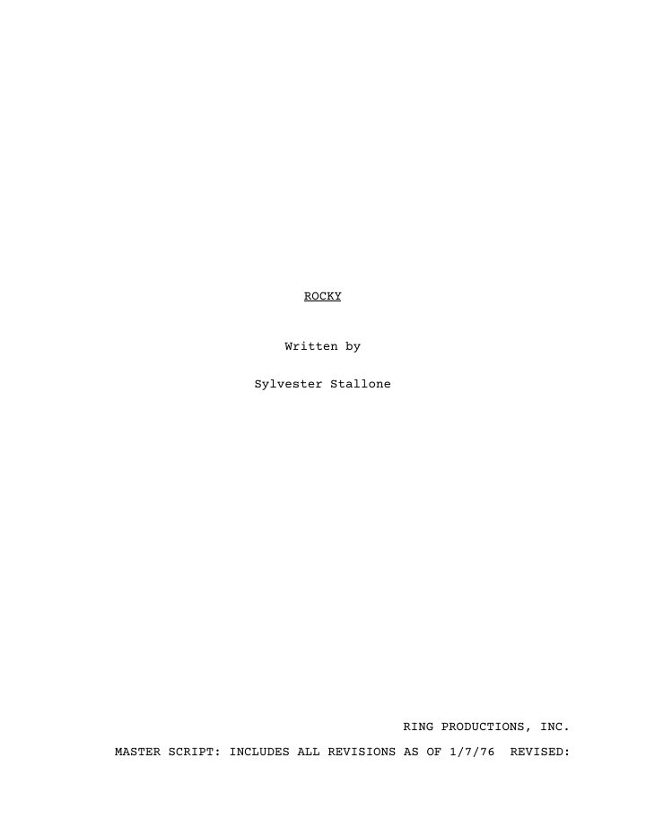 Rocky screenplay first page