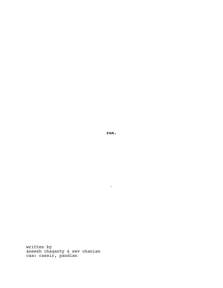 Run screenplay first page