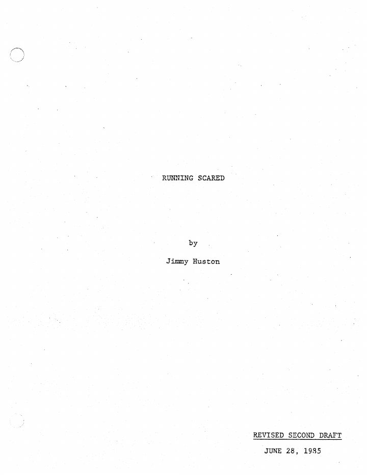 Running Scared screenplay first page