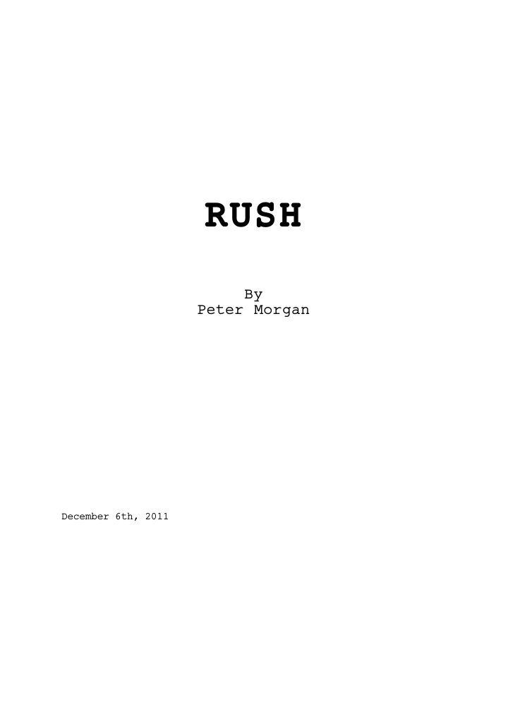 Rush screenplay first page