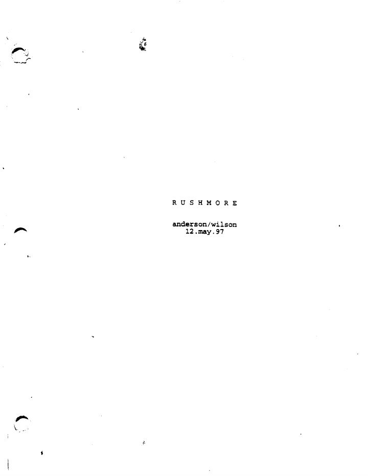 Rushmore screenplay first page