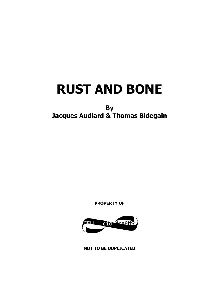 Rust and Bone screenplay first page
