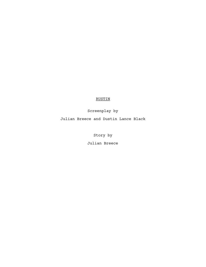 Rustin screenplay first page