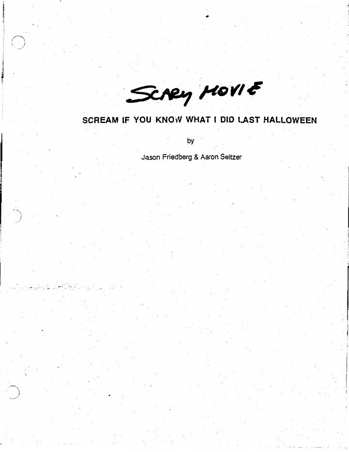 Scary Movie screenplay first page