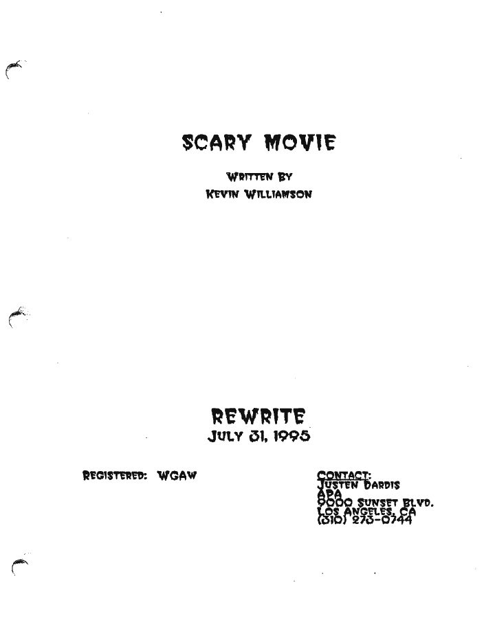 Scream screenplay first page